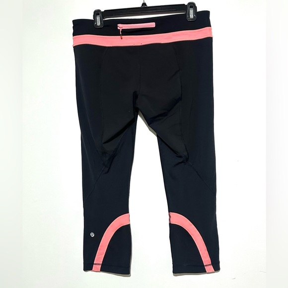 Lululemon Run: Inspire Crop II Black / Pop Orange 10 - Picture 6 of 8